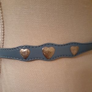 VTG TEXTAN BLUE LEATHER BELT S 32"